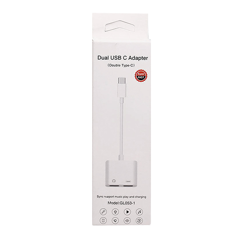 تحويلة صوت وشحن GL-053-1 Type-C مزدوج