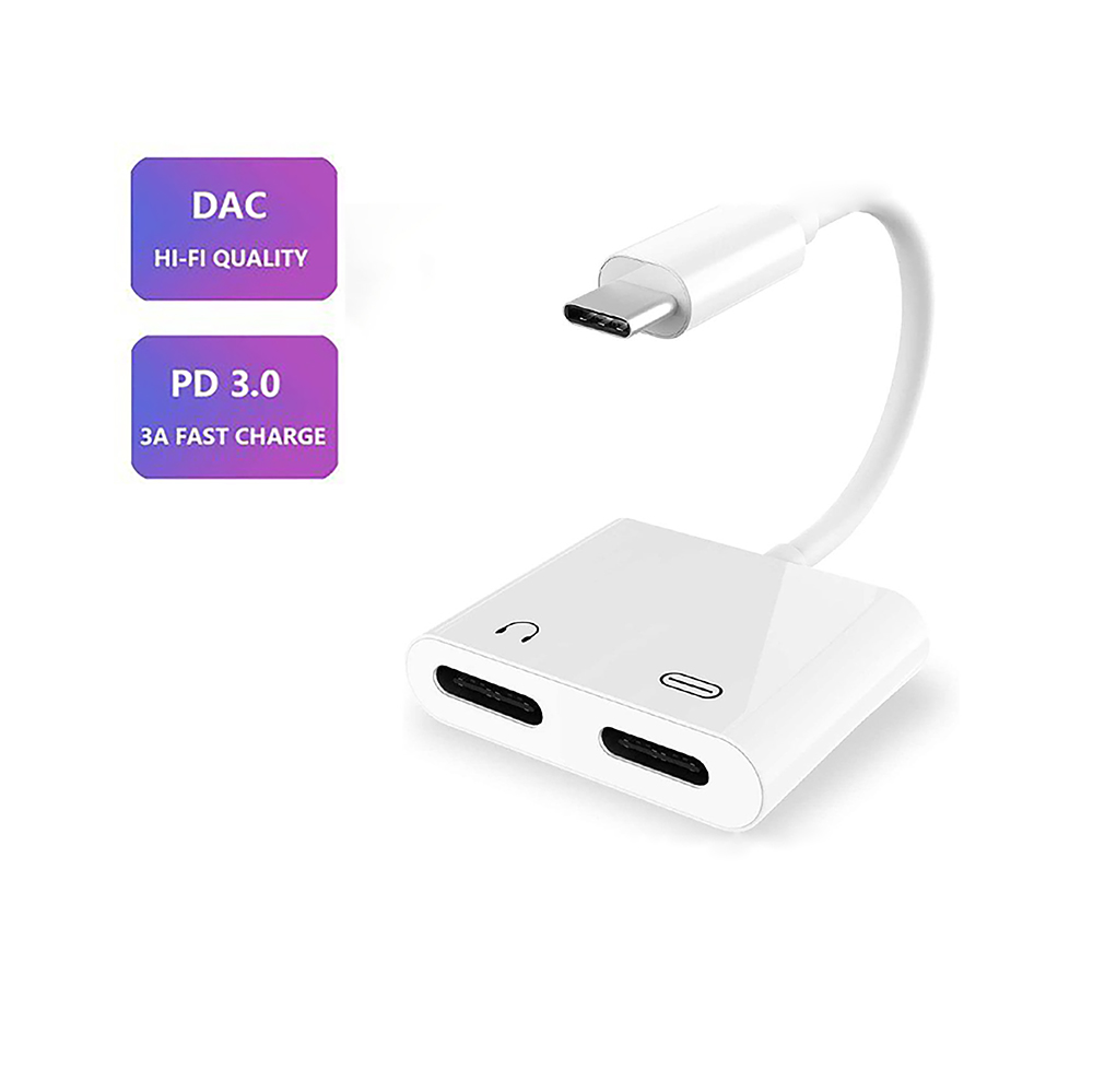 تحويلة صوت وشحن GL-053-1 Type-C مزدوج