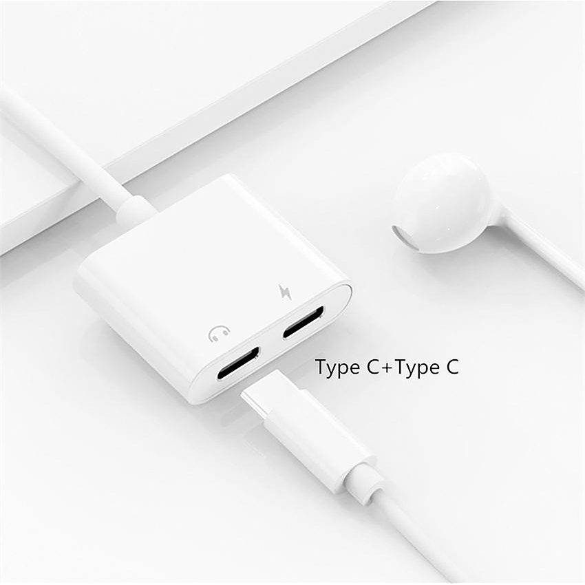 GL053-1 Dual Type-C Audio and Charging Adapter