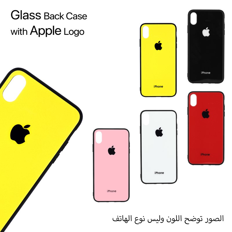 حماية ظهر زجاج مع لوجو أبل لأجهزة آيفون