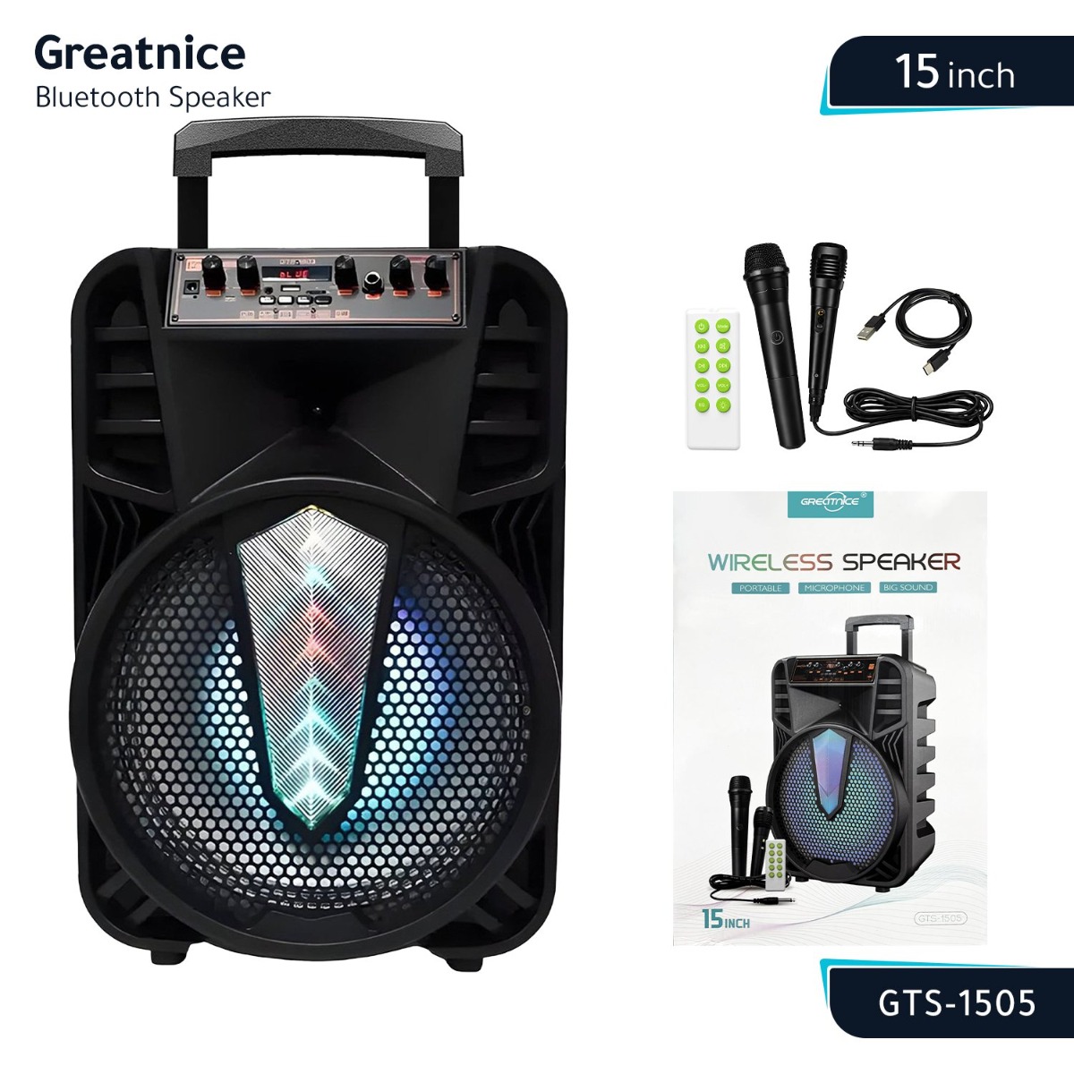 Greatnice GTS-1505 Bluetooth Speaker - 15inch