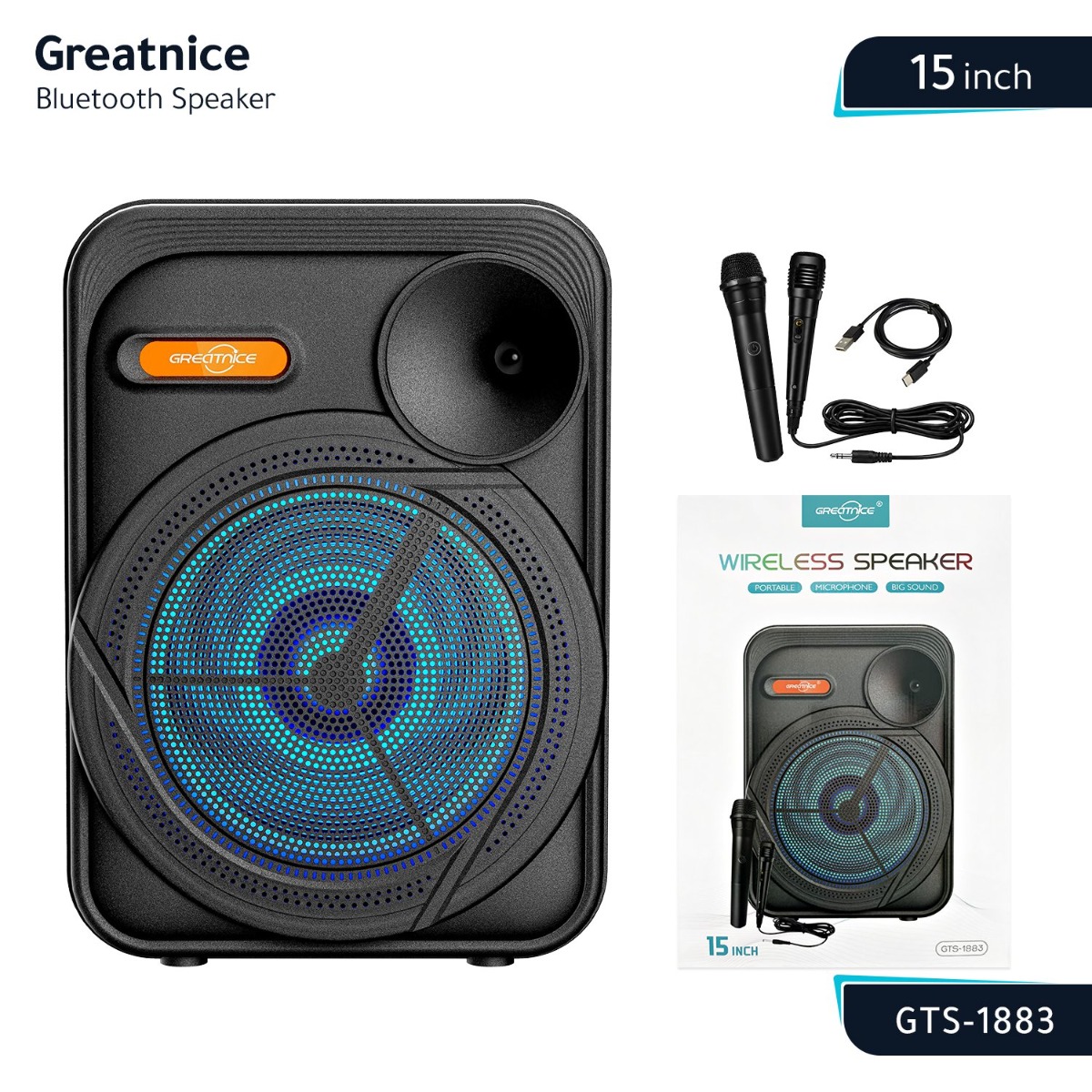 Greatnice GTS-1883 Bluetooth Speaker - 15inch