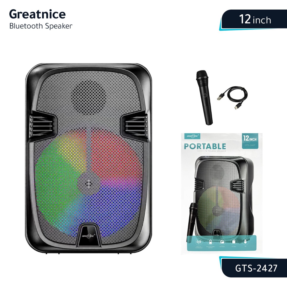 Greatnice GTS-2427 Bluetooth Speaker - 12inch