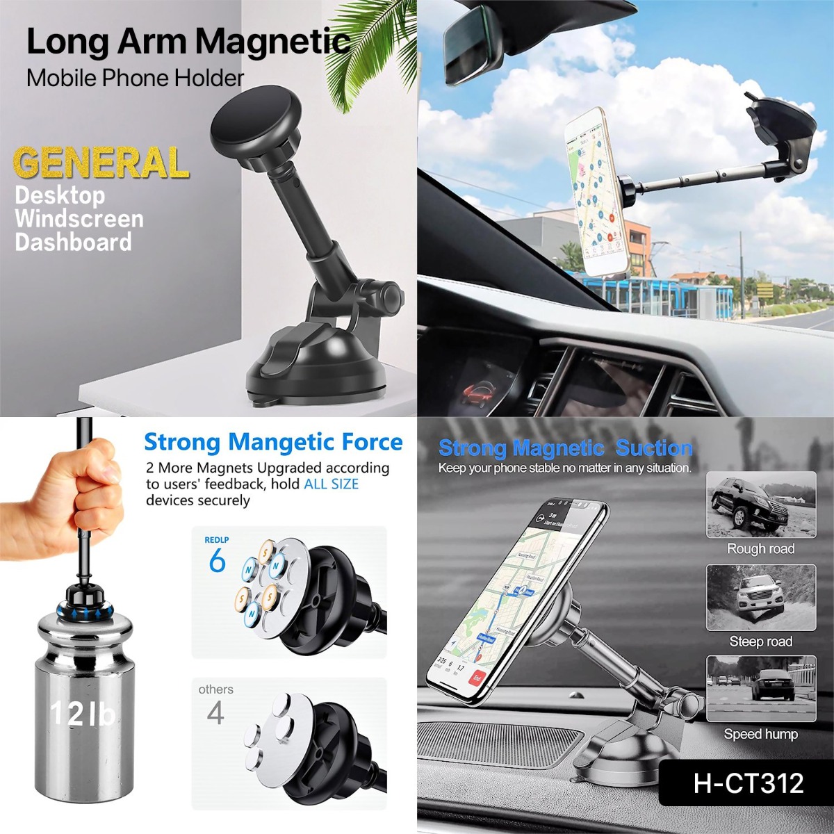 H-CT312 Long Arm Magnetic Mobile Phone Holder