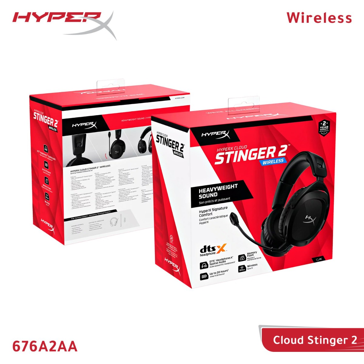 HyperX Cloud Stinger 2 Wireless Computer Gaming Headphone