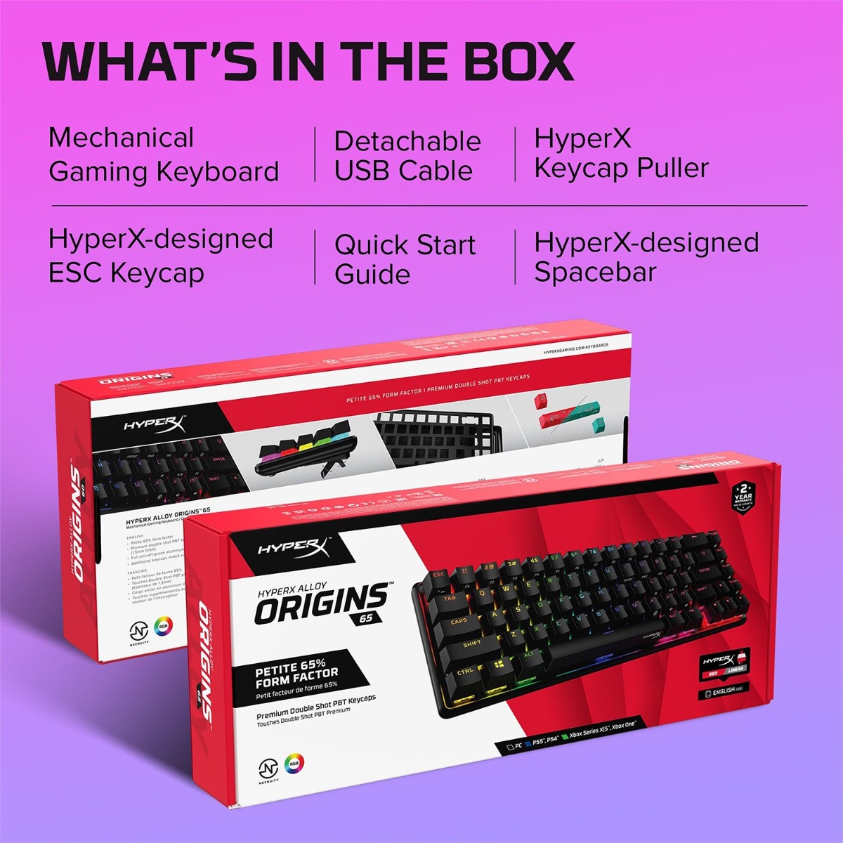 كيبورد HyperX Alloy Origins 65 سلكي للألعاب