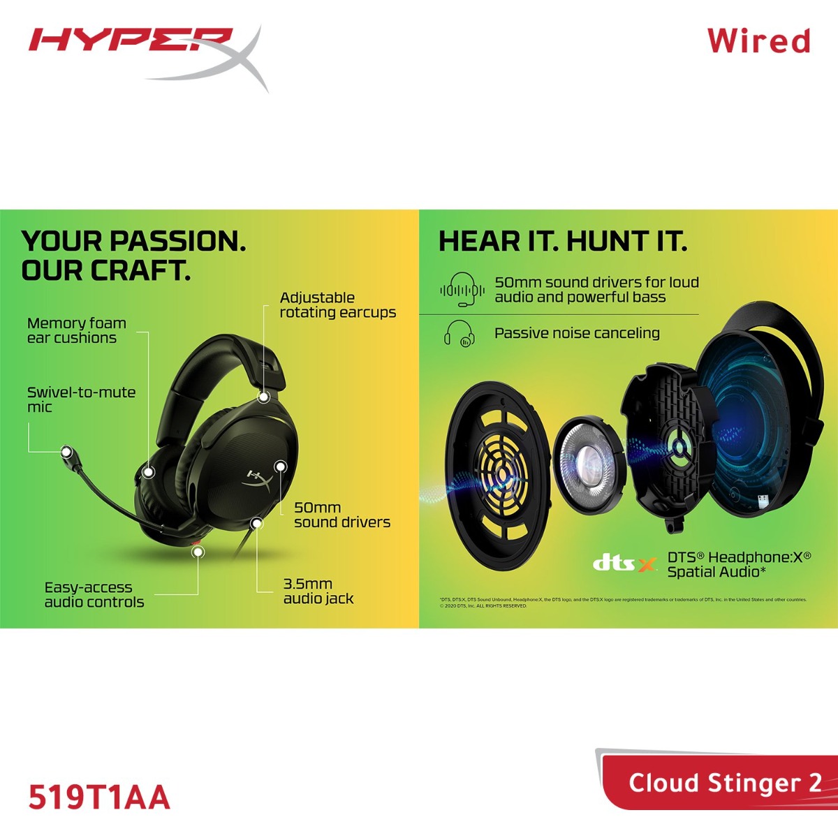 سماعة الرأس HyperX Cloud Stinger 2 سلكية لألعاب الكمبيوتر