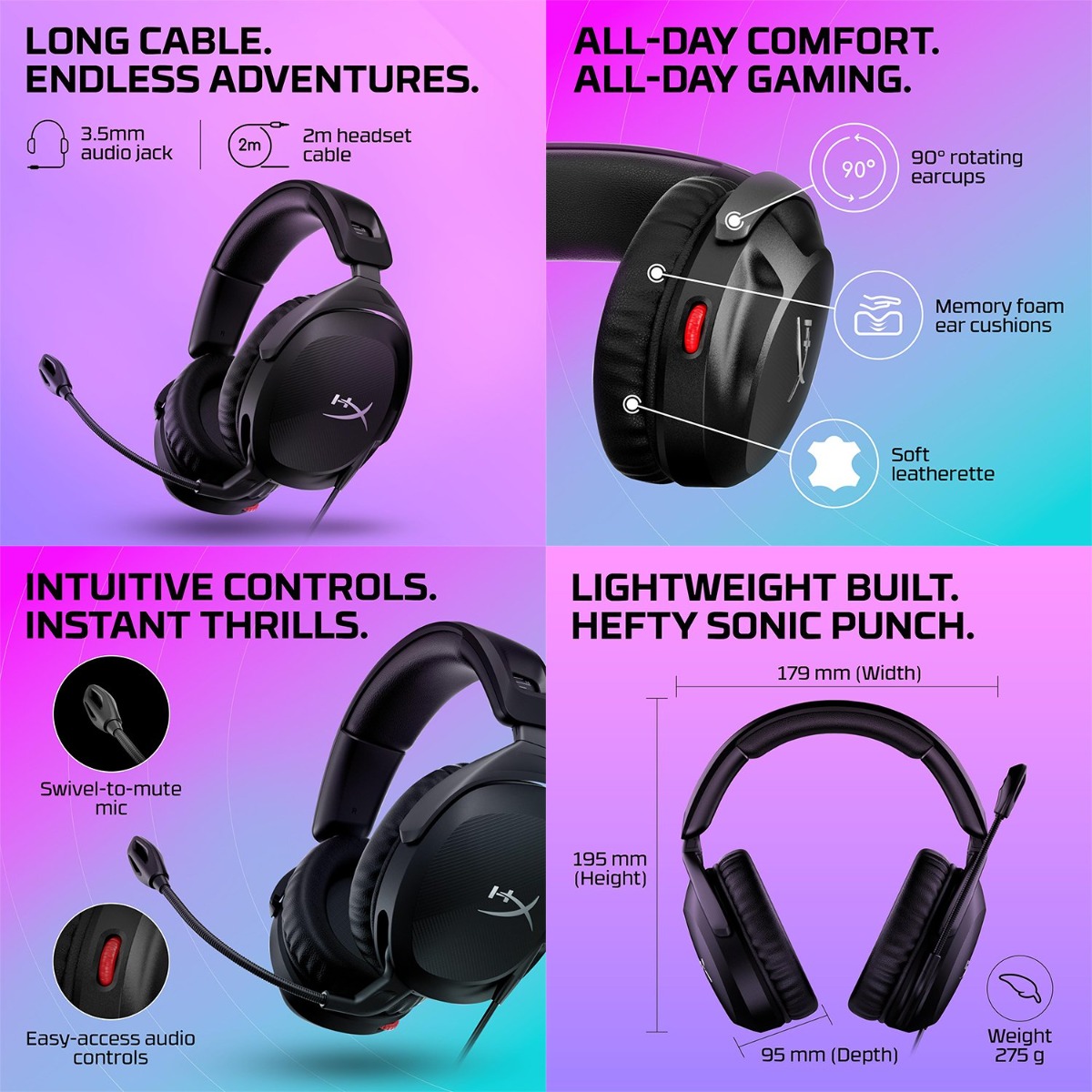 HyperX Cloud Stinger 2 Wired Computer Gaming Headphone