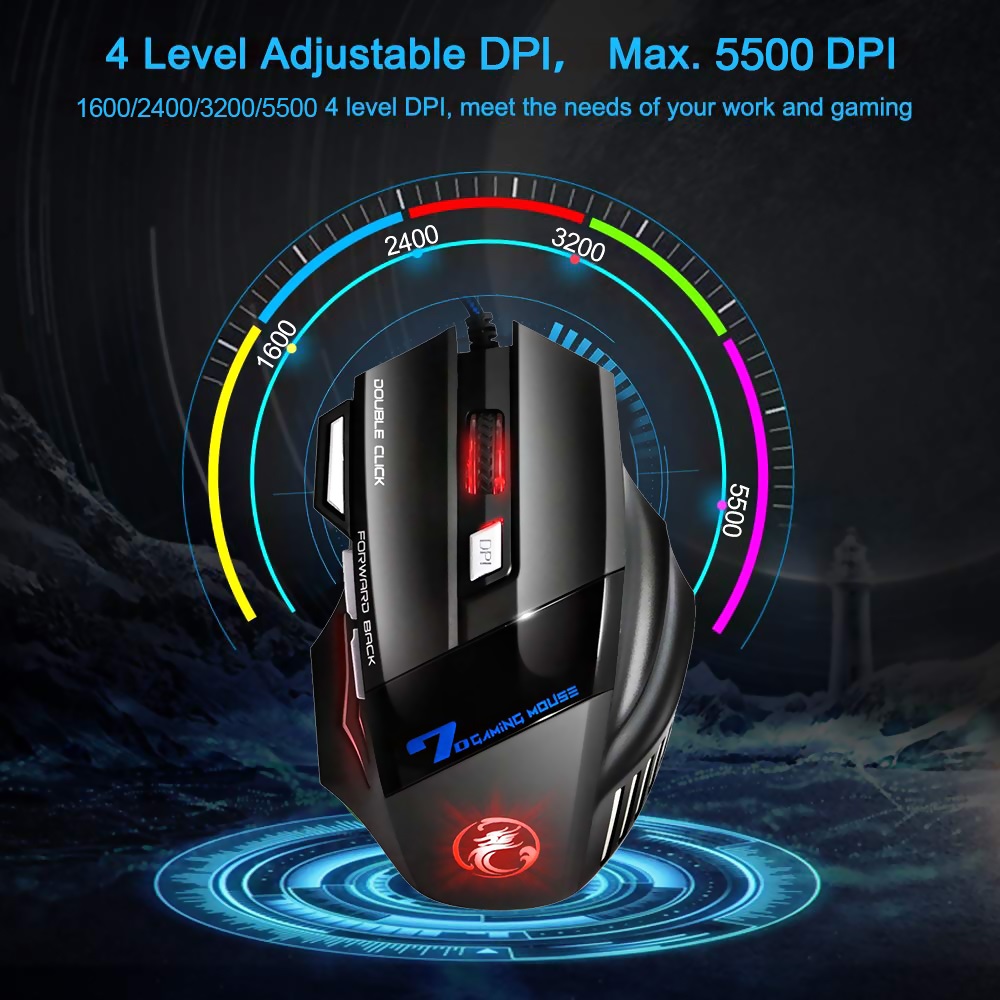 ماوس iMICE X7 ضوئي سلكي للألعاب