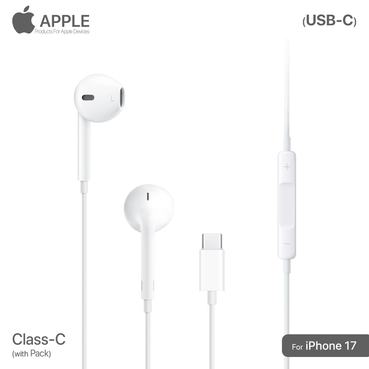 iPhone 17 Earphone with Pack (Class-C)