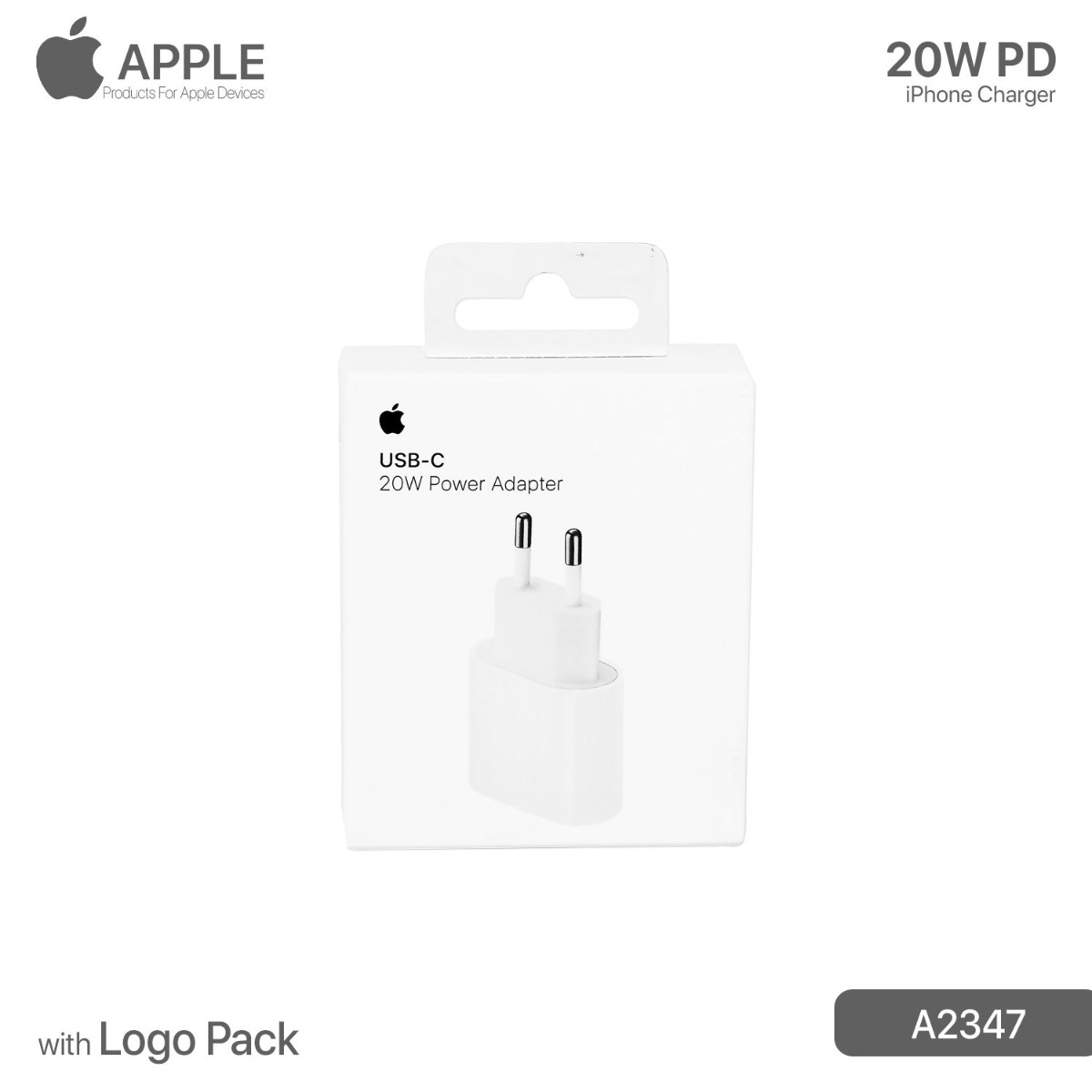 شاحن آيفون 20W PD مبكت مع لوجو
