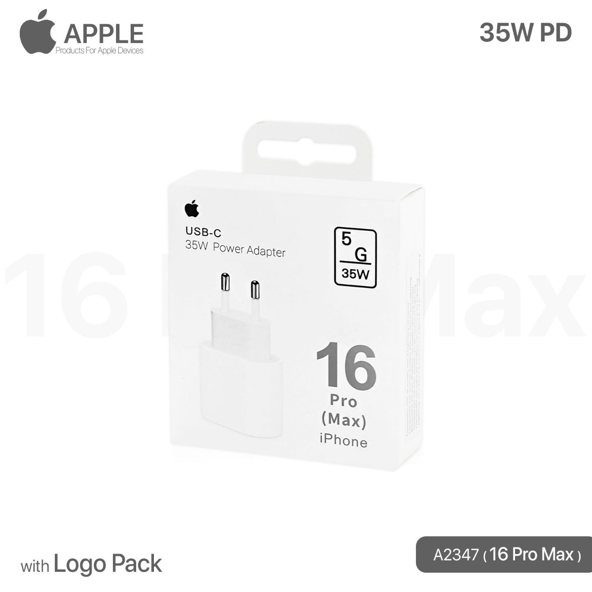 شاحن آيفون 35W PD مبكت مع لوجو