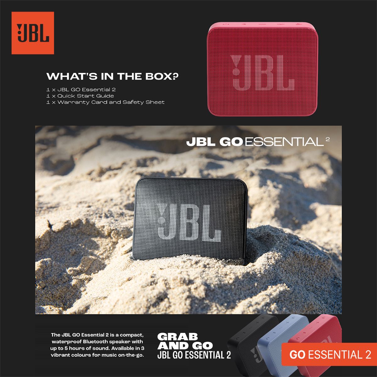 سبيكر JBL GO ESSENTIAL 2 بلوتوث