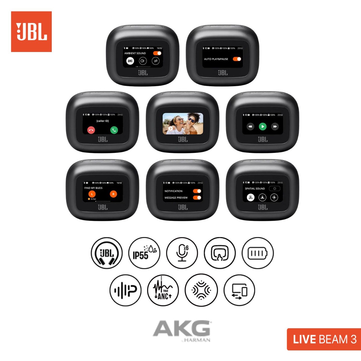 سماعة أذن JBL Live Beam 3 بلوتوث