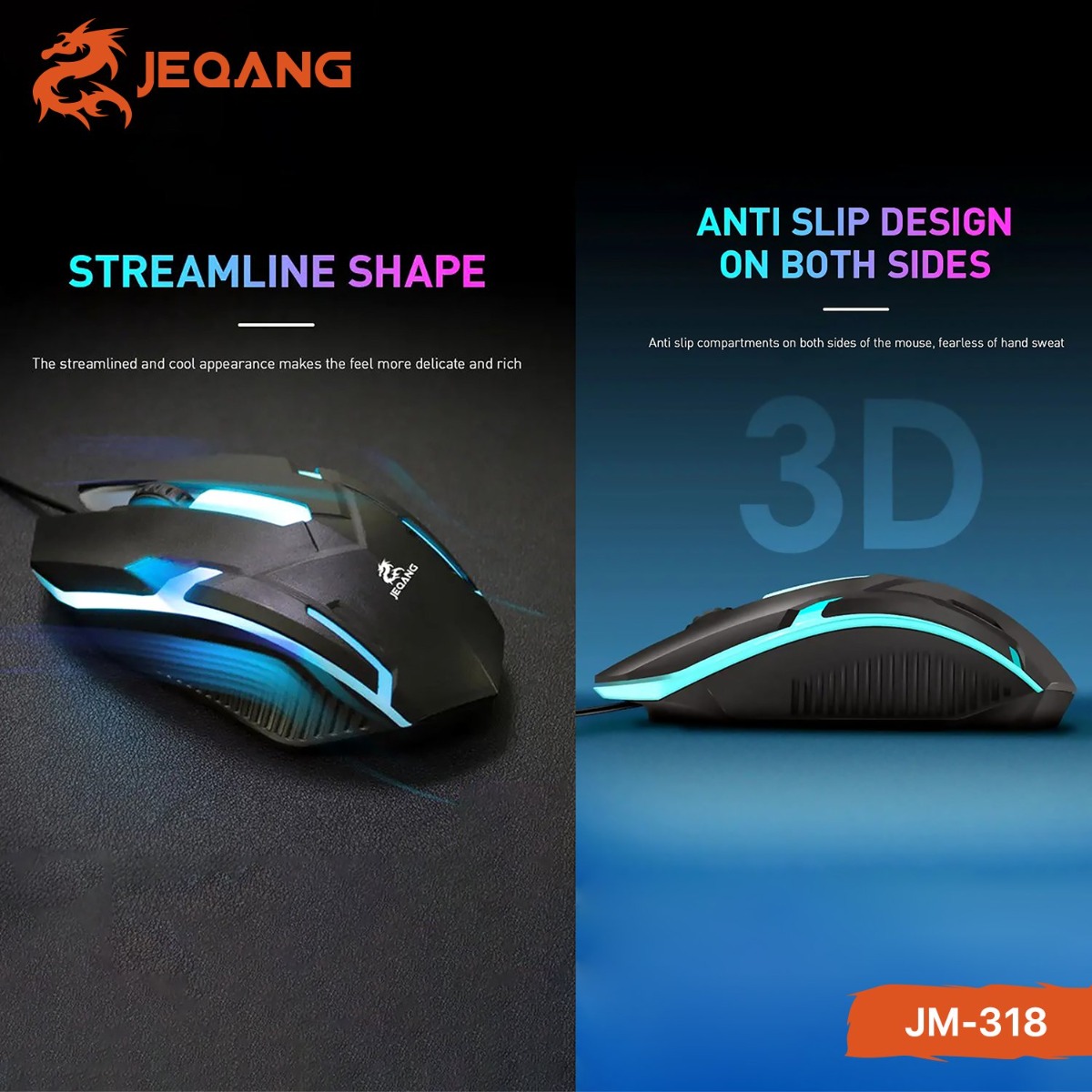 JEQANG JM-318 Wired Gaming Mouse