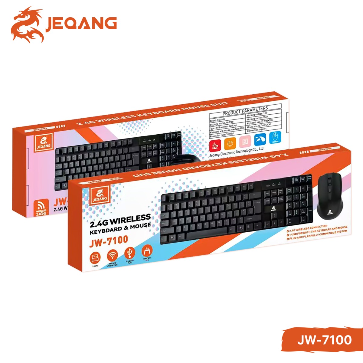 كيبورد وماوس JEQANG JW-7100 لاسلكي
