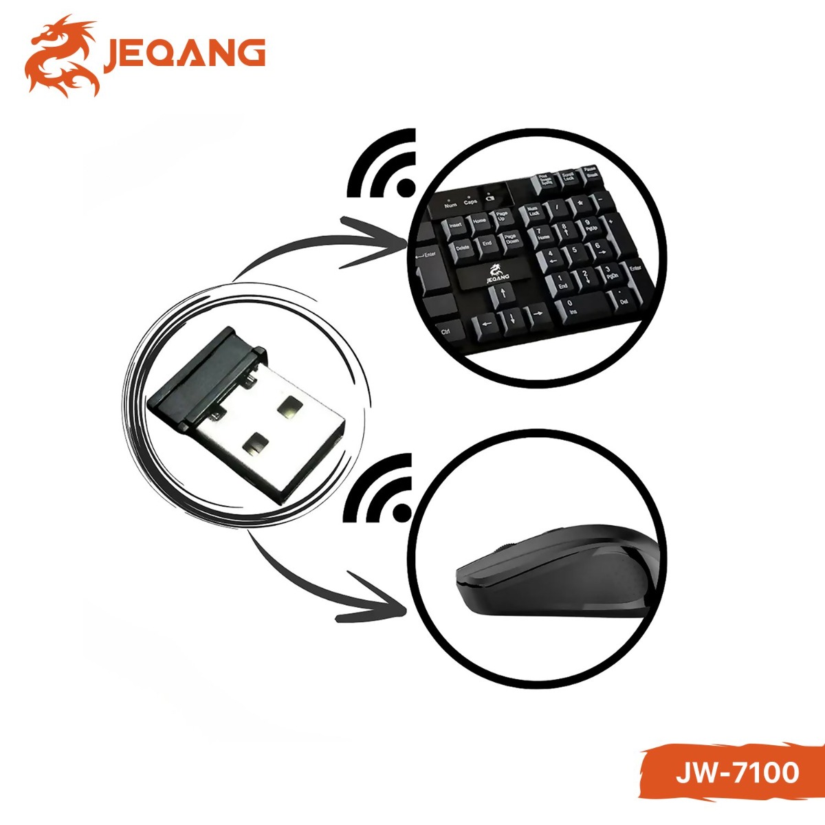 JEQANG JW-7100 Wireless Keyboard & Mouse