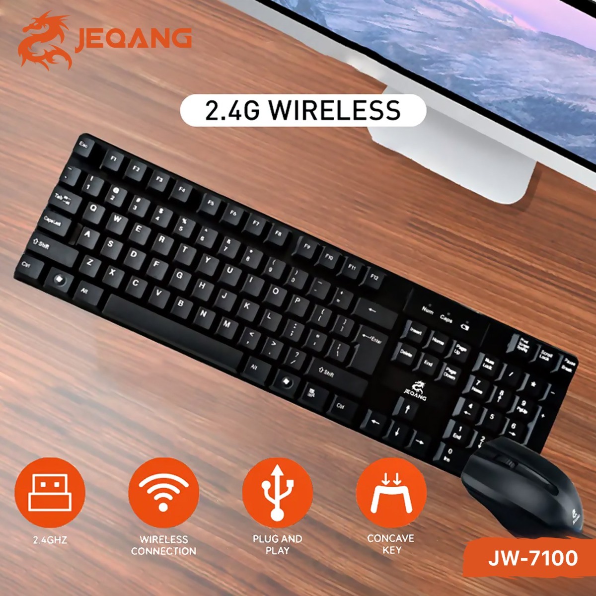JEQANG JW-7100 Wireless Keyboard & Mouse