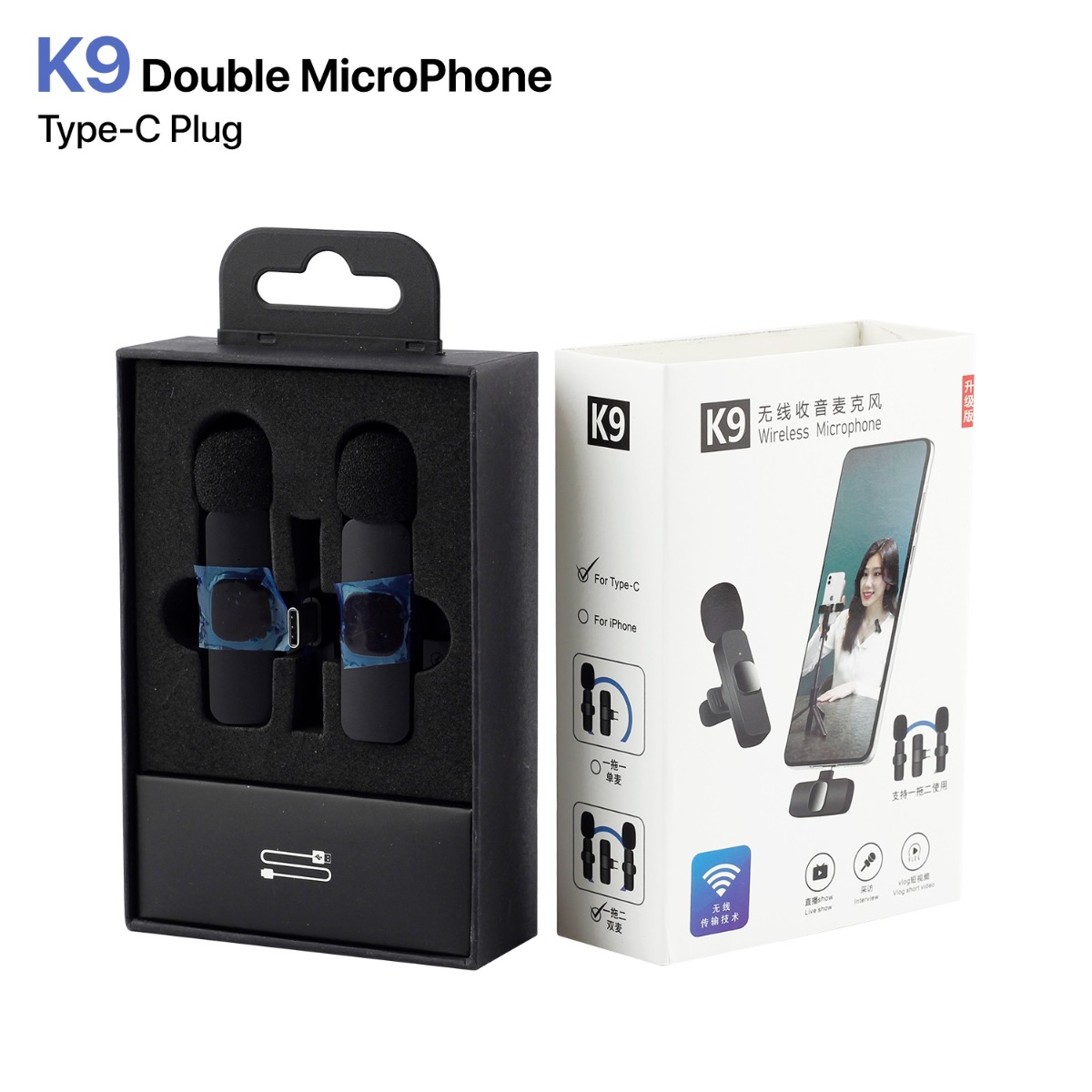 ميكروفون K9 Type-C مزدوج