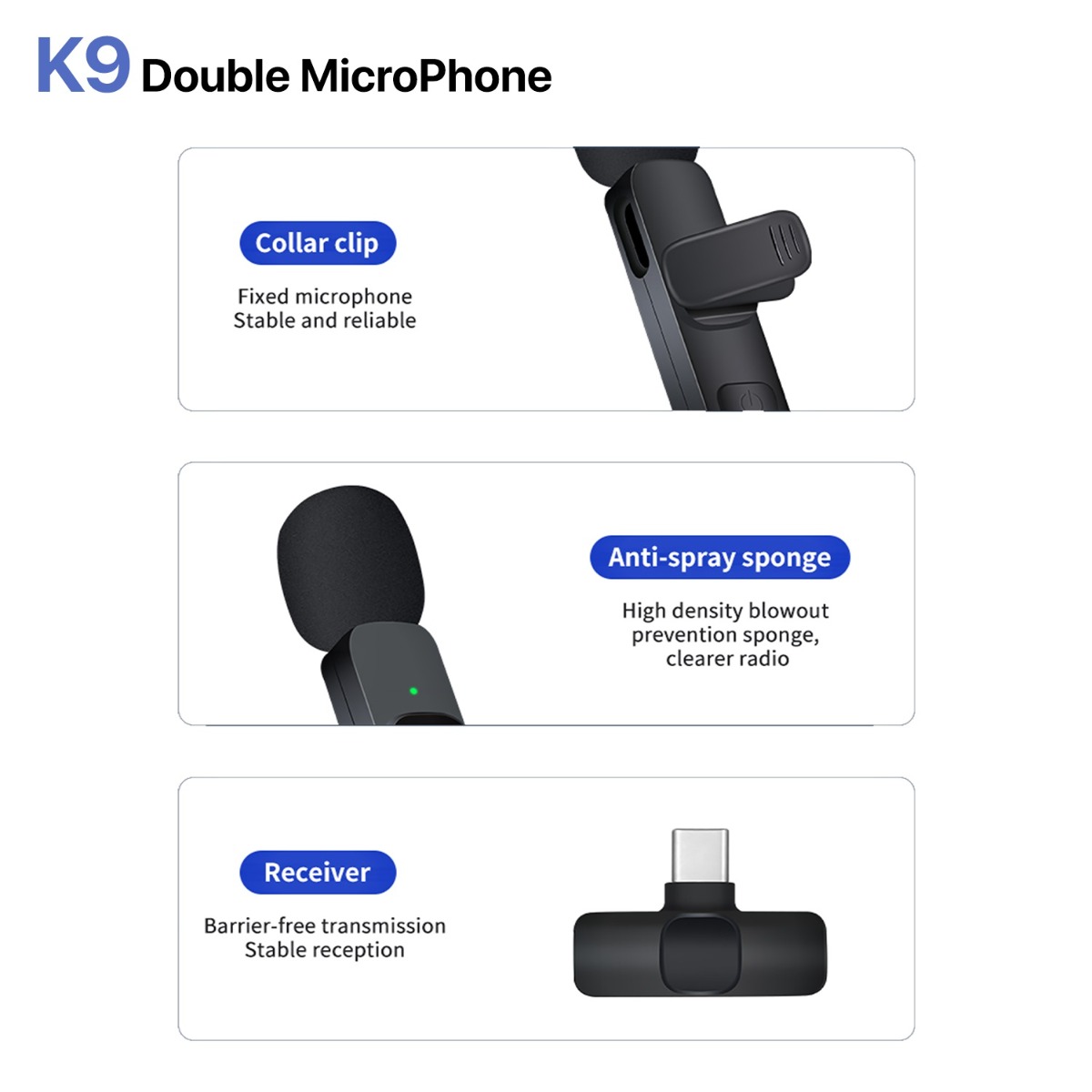 K9 Type-C Double Microphone