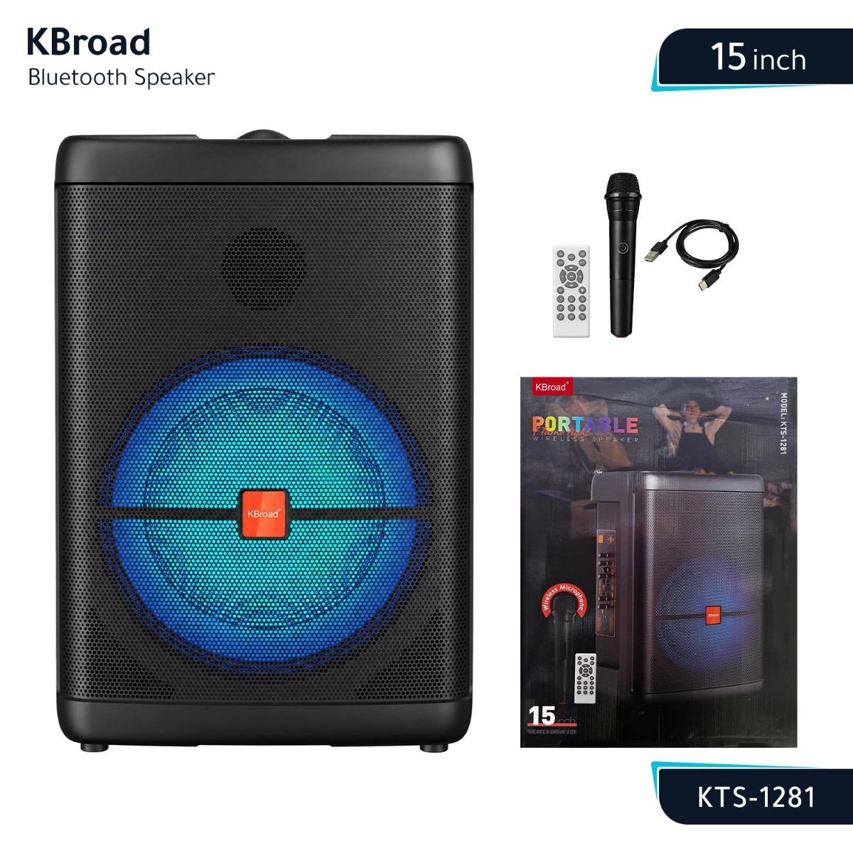 KBroad KTS-1281 Bluetooth Speaker - 15inch