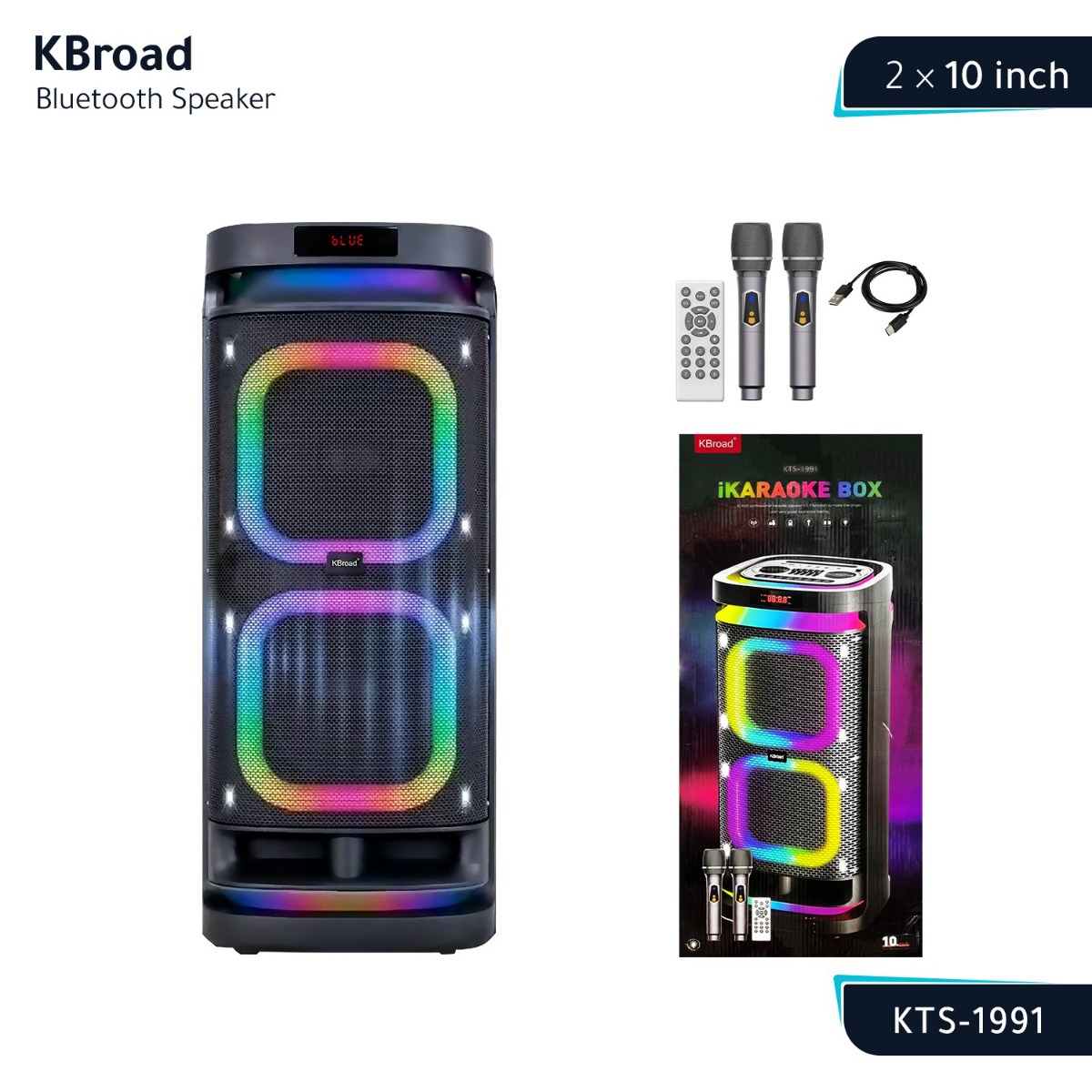 KBroad KTS-1991 Bluetooth Speaker - 10inch Double
