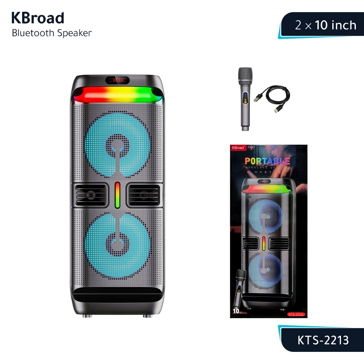 سبيكر KBroad KTS-2213 بلوتوث - 10 انش دبل