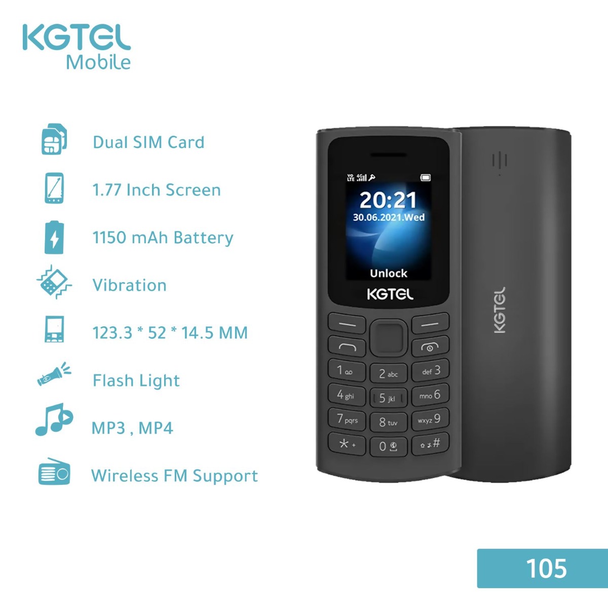 جهاز جوال KGTEL 105 4G