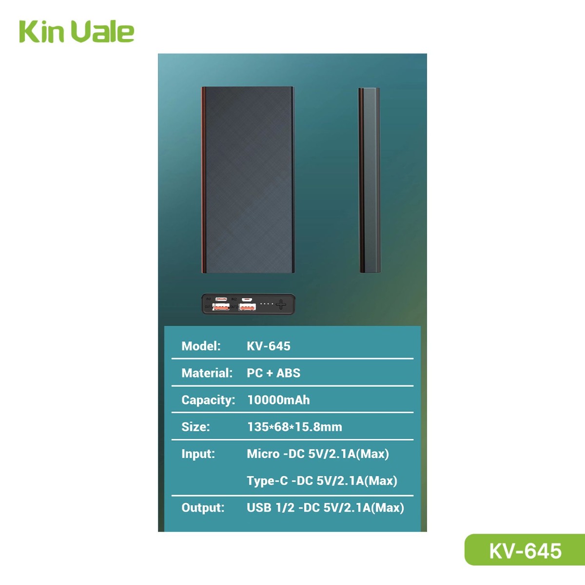 بوربانك KinVale KV-645 10000mAh