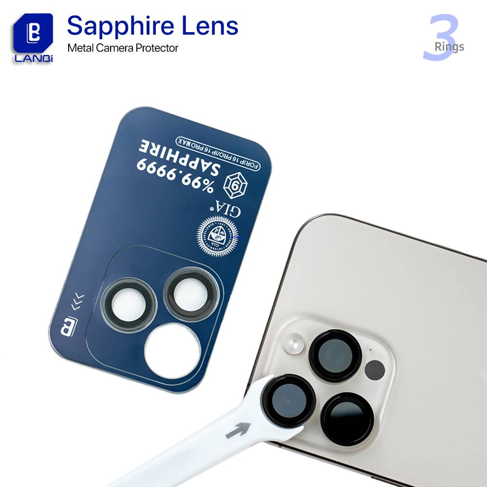 LANBi Sapphire Metal Camera Lens Protector for iPhone - 3 Rings