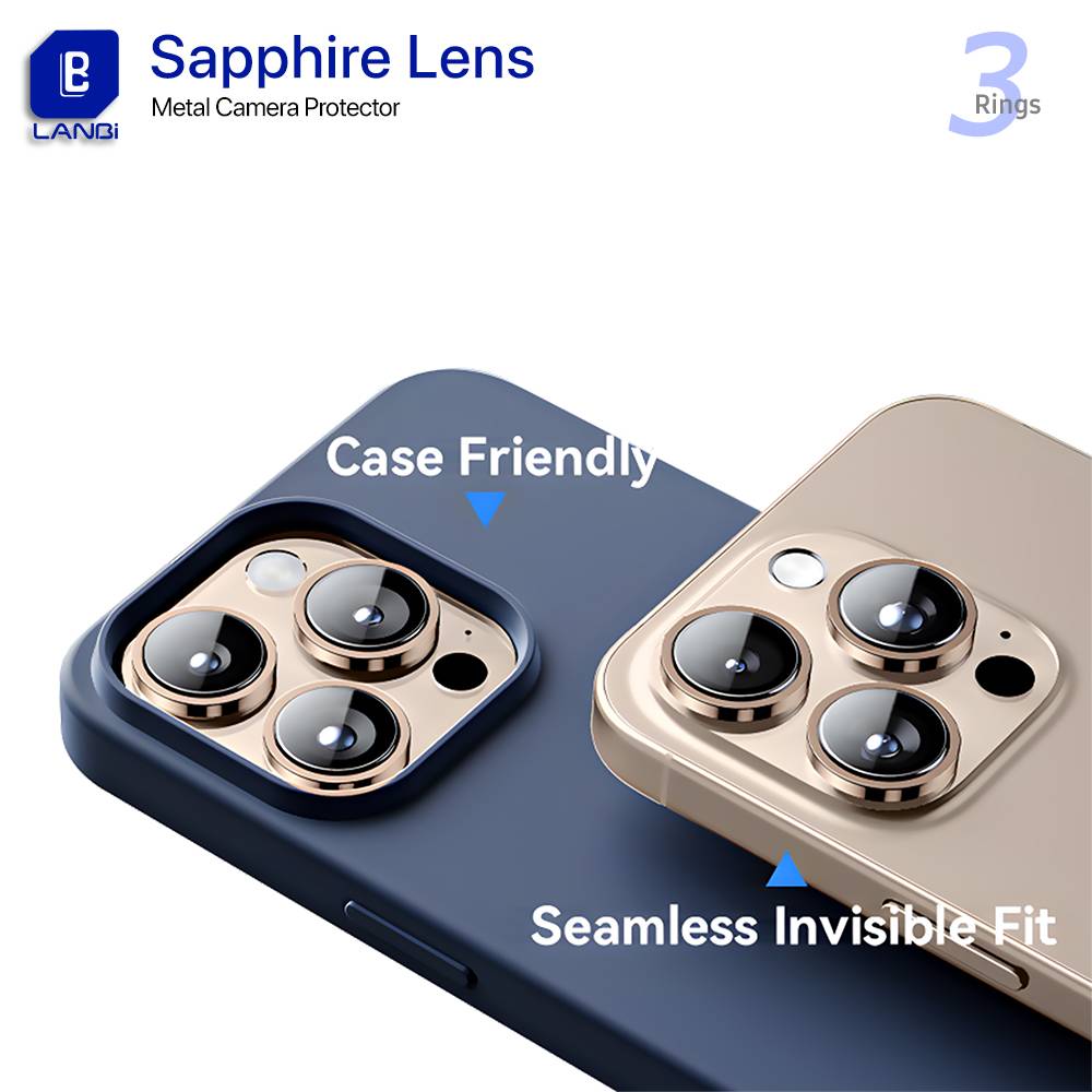LANBi Sapphire Metal Camera Lens Protector for iPhone - 3 Rings