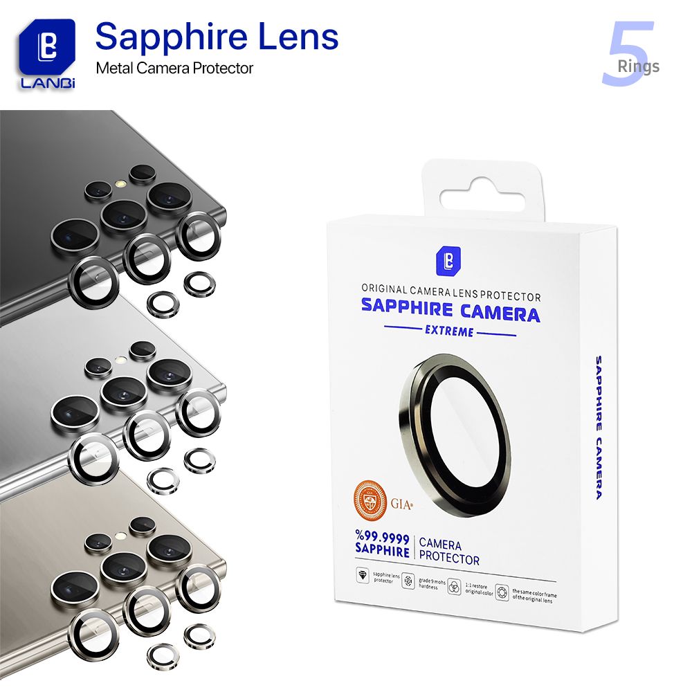 حماية عدسة كاميرا LANBi Sapphire معدنية 5 حلقات لأجهزة سامسونج