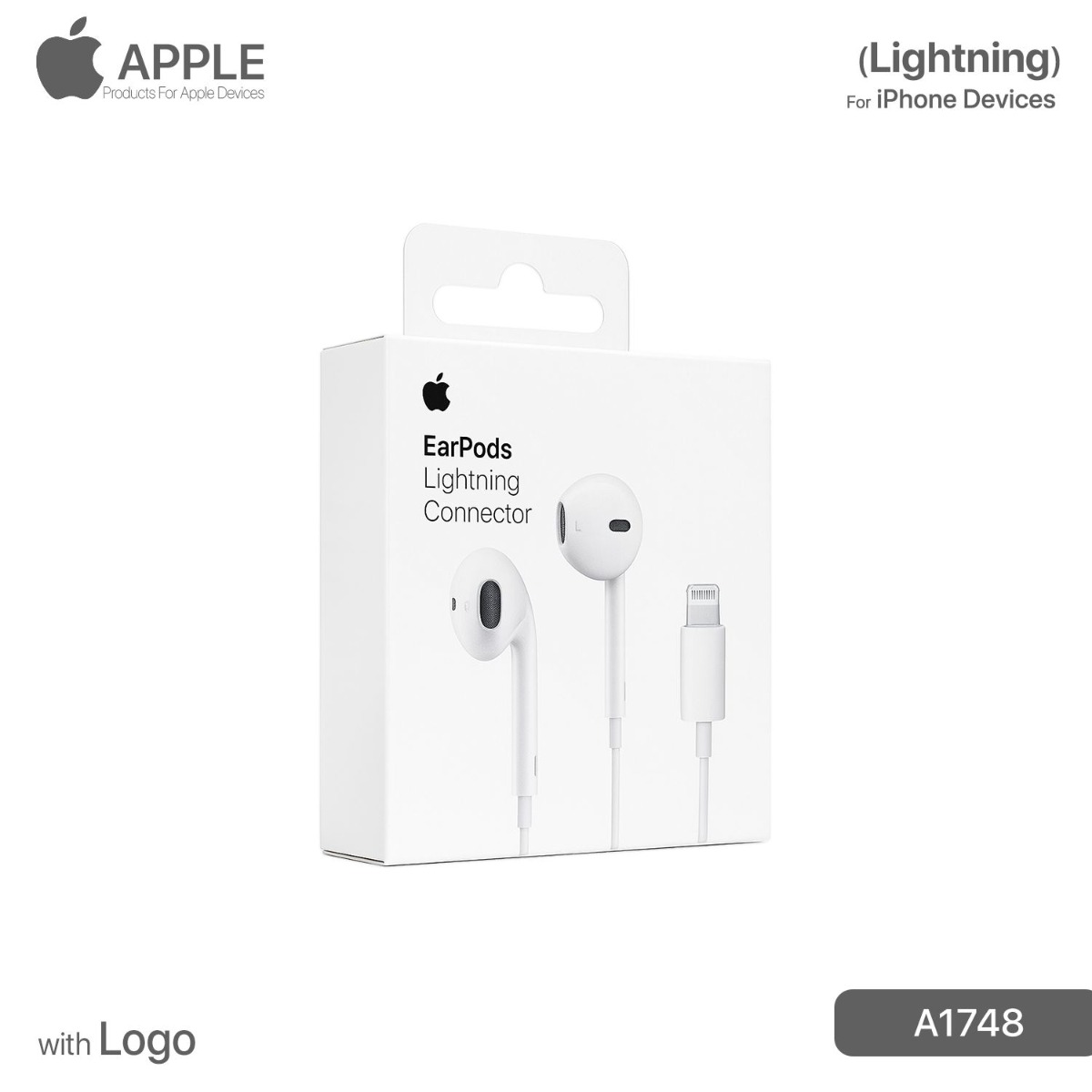 سماعة أذن آيفون Lightning مع لوجو
