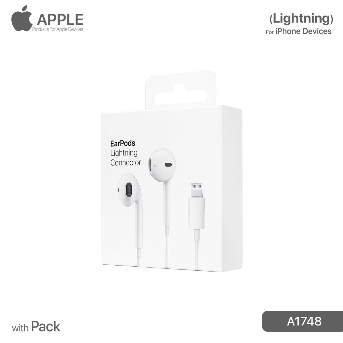 Lightning iPhone Earphone with Pack