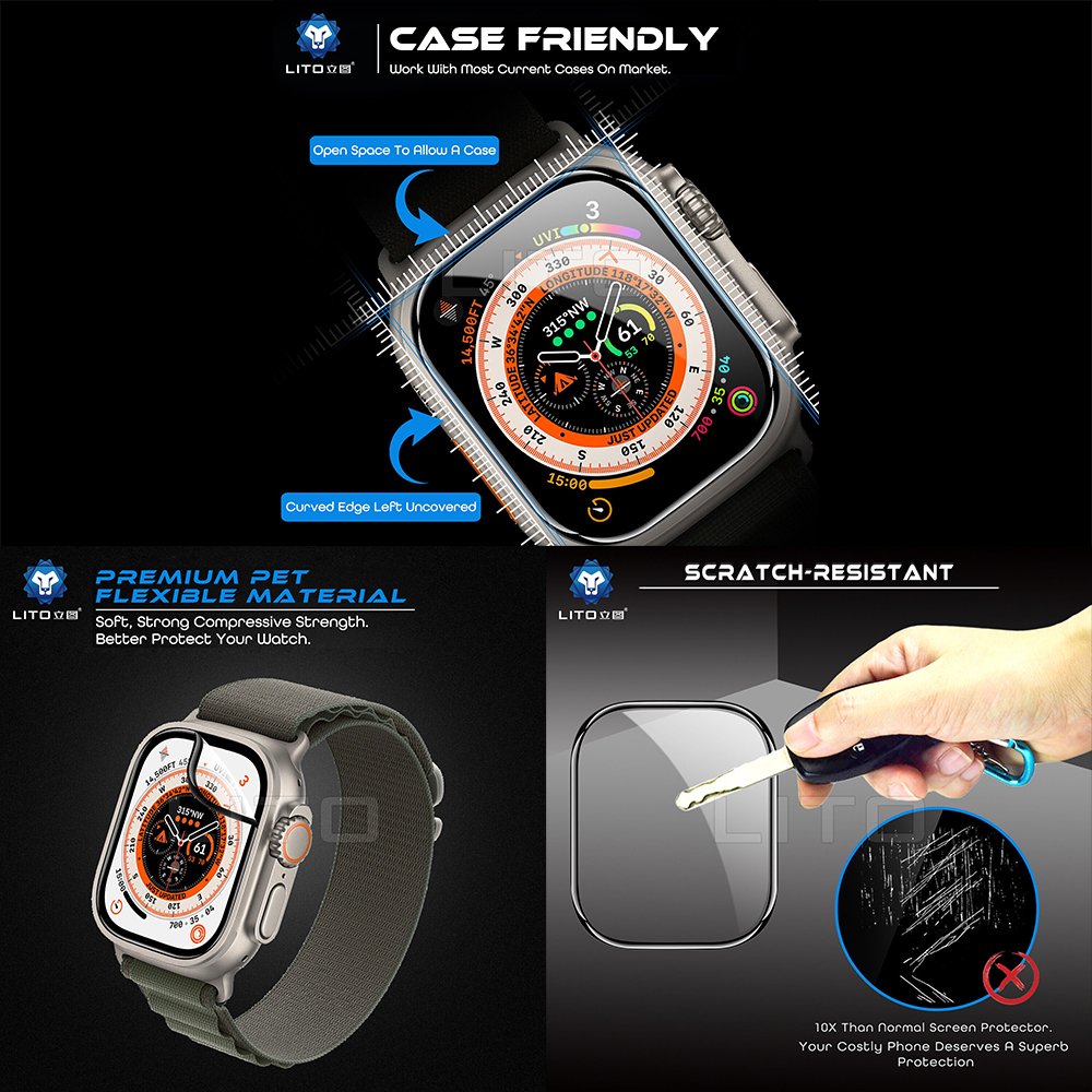 LITO S+ 2.5D Glass Ultra Watch Screen Protection - 49mm