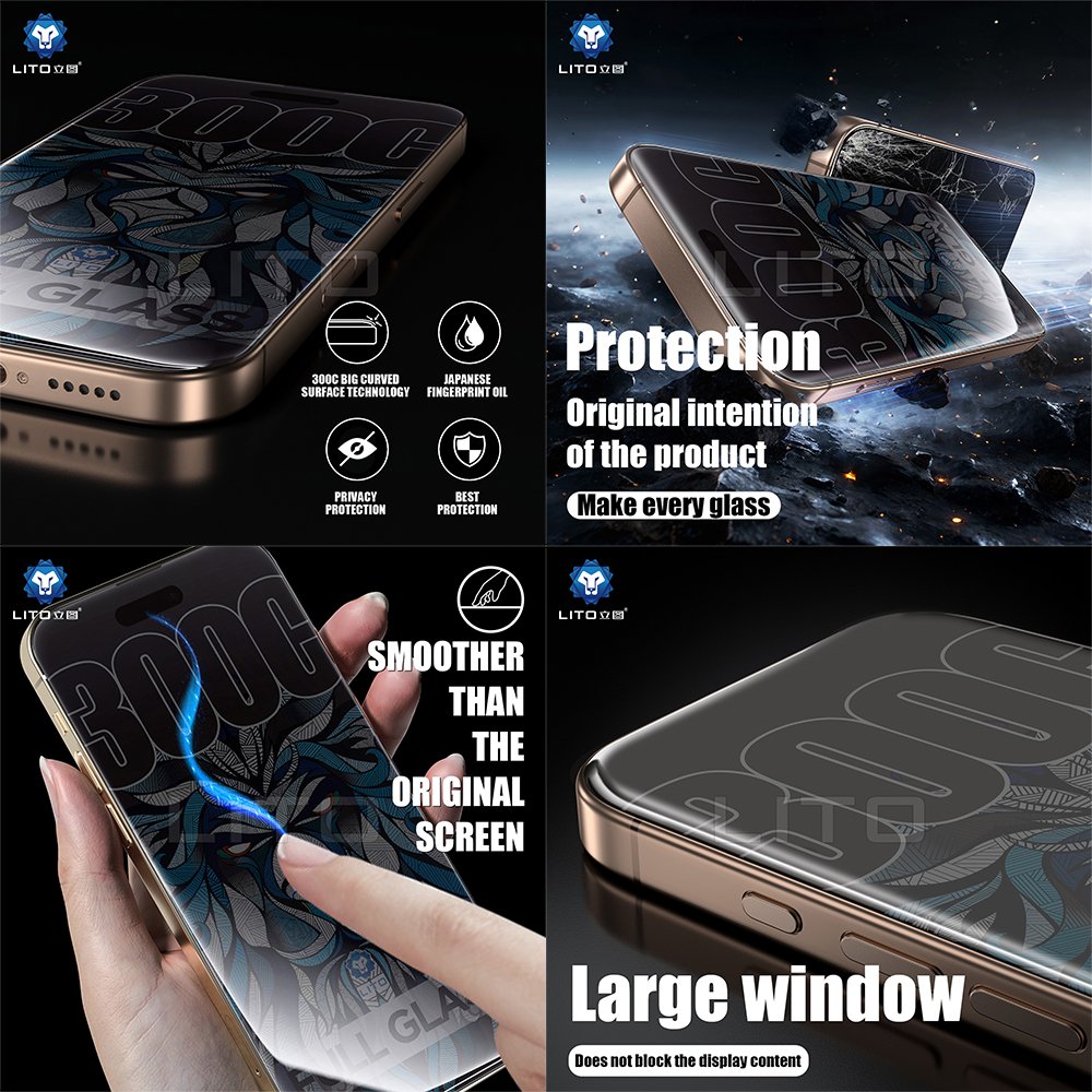 LITO D+ Max 300C Privacy Glass Screen Protection For iPhone