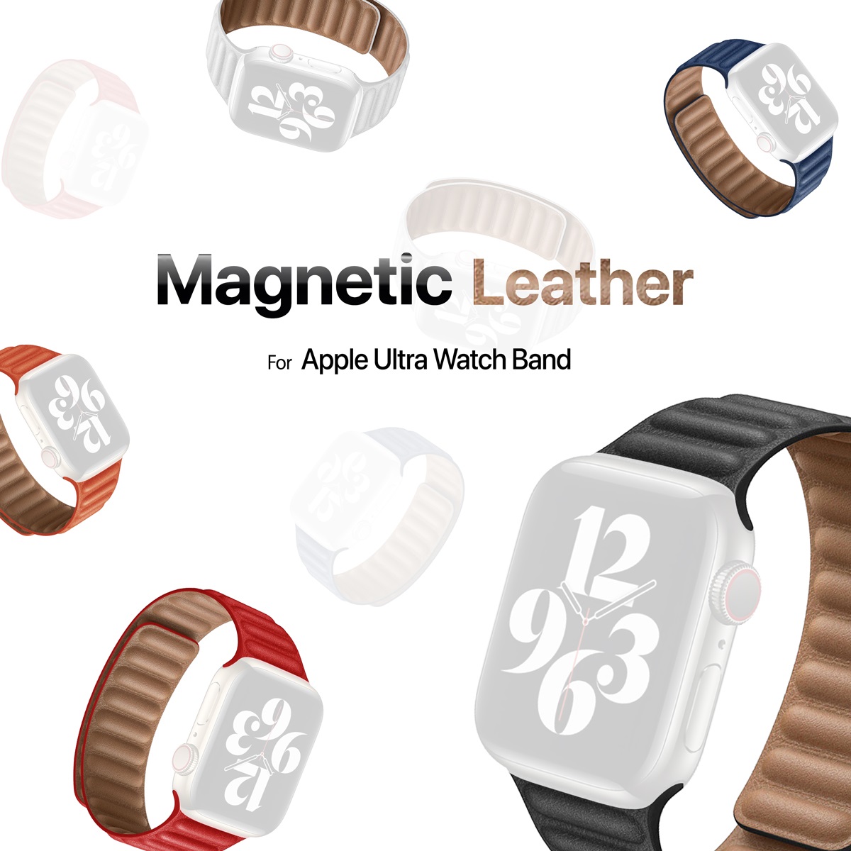 Magnetic Leather Apple Ultra Watch Band