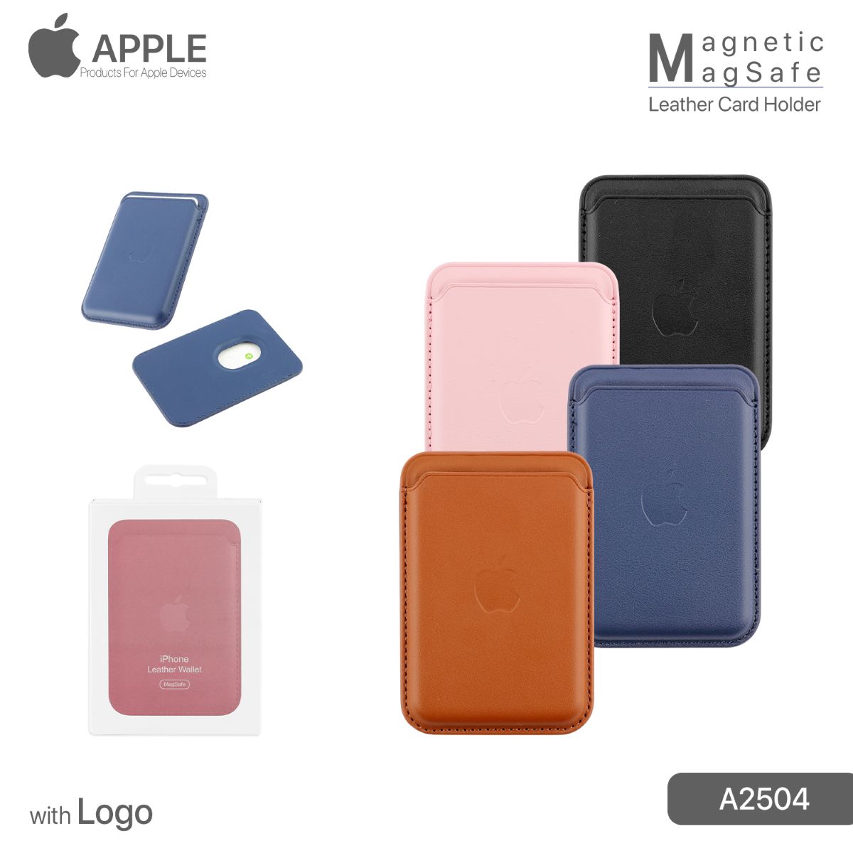 MagSafe Leather Card Holder with Logo