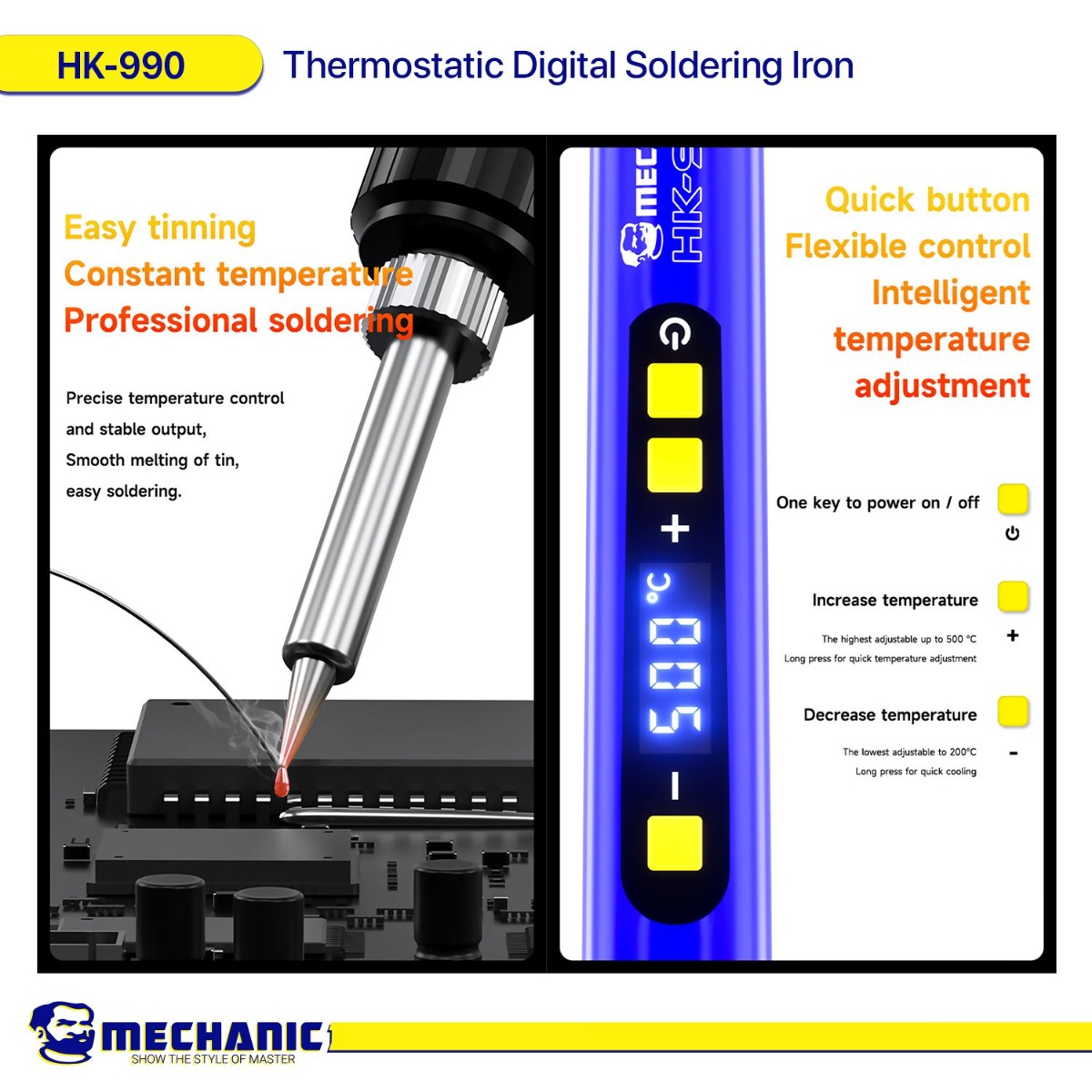 مكواة لحام MECHANIC HK-990 Thermostatic Digital