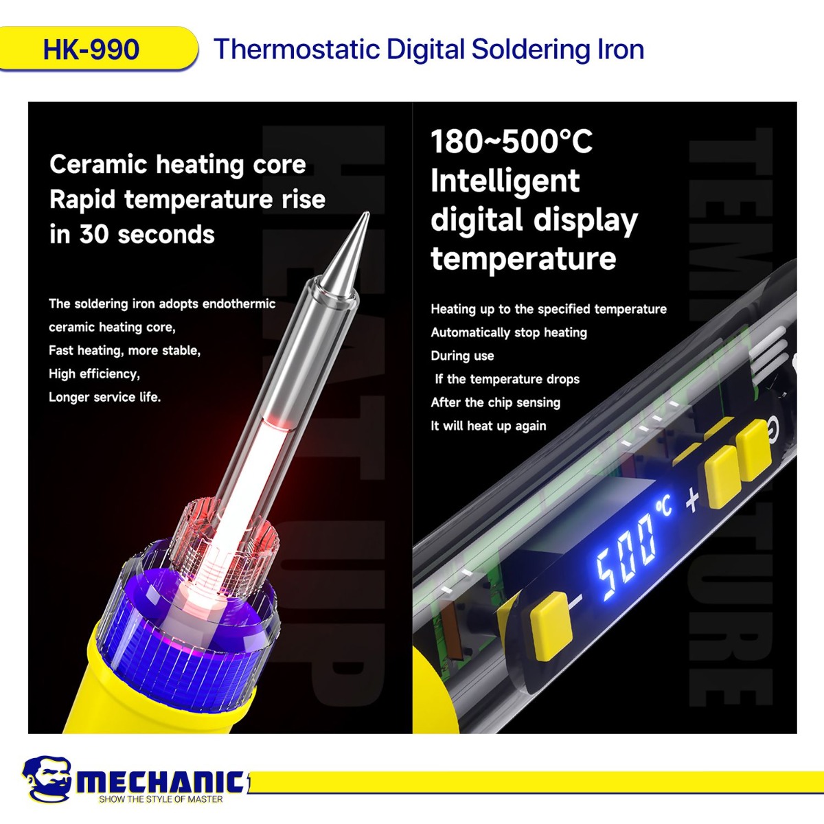 مكواة لحام MECHANIC HK-990 Thermostatic Digital