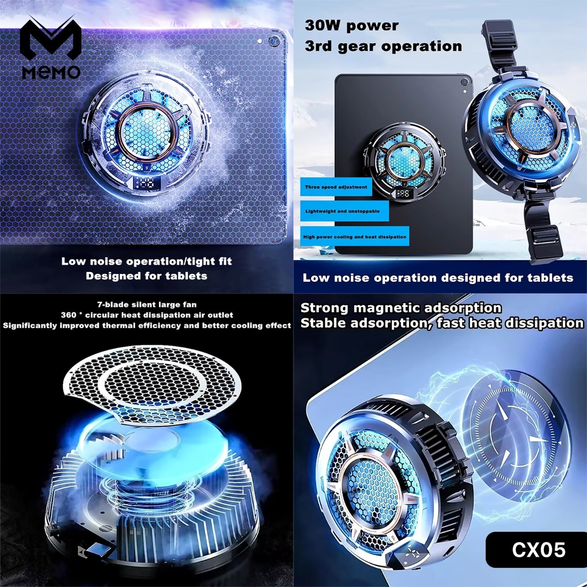 MEMO CX05 Magnetic Cooling Fan For Gaming Tablet