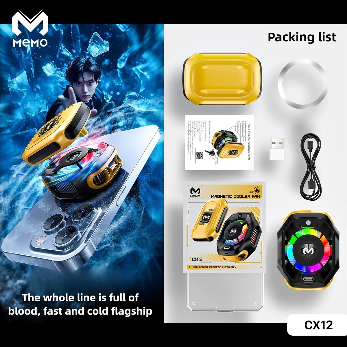 MEMO CX12 Cooling Fan For Gaming Mobile