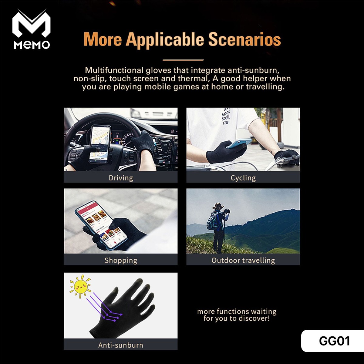 MEMO GG01 Anti-Sweat Gloves for Mobile Gaming
