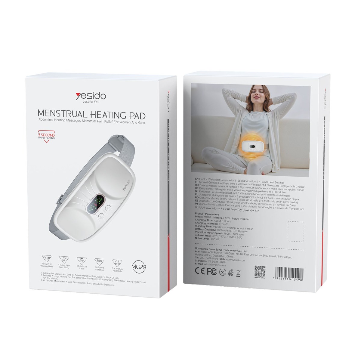 YESIDO MG28 Abdominal Heating & Massage Pad
