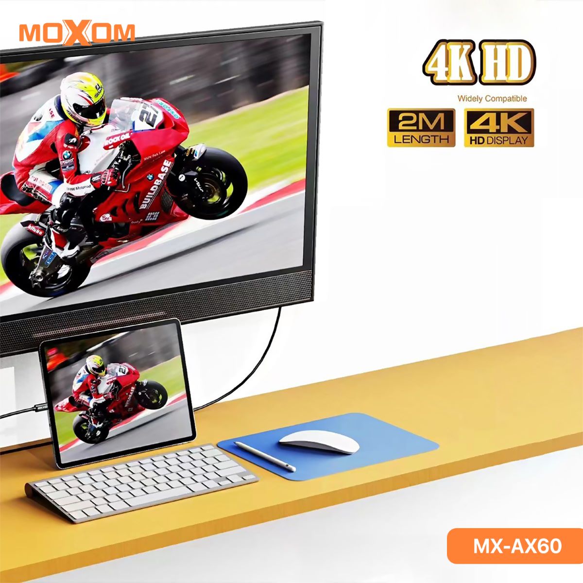 كيبل موكسوم MX-AX60 60W PD 4K 2m