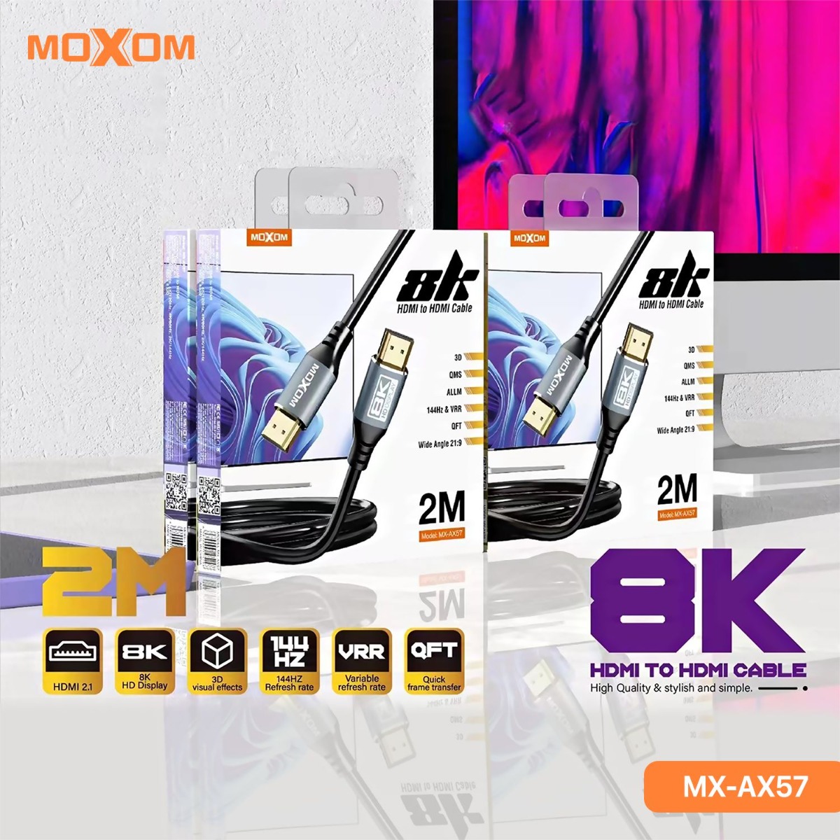 MOXOM MX-AX57 8K 2m HDMI Cable