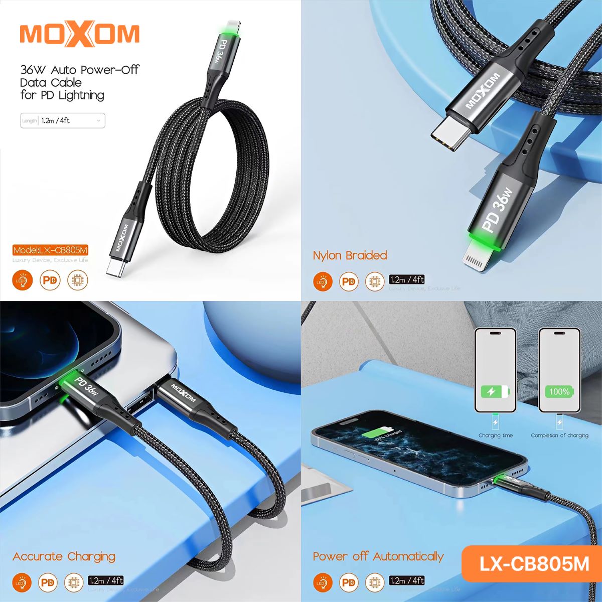 MOXOM LX-CB805M 36W PD Cable