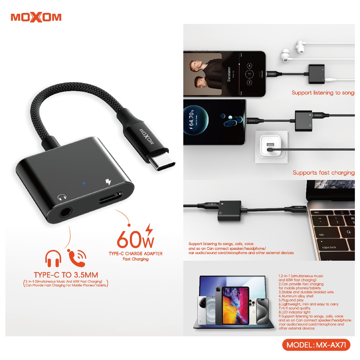MOXOM MX-AX71 Audio Adapter