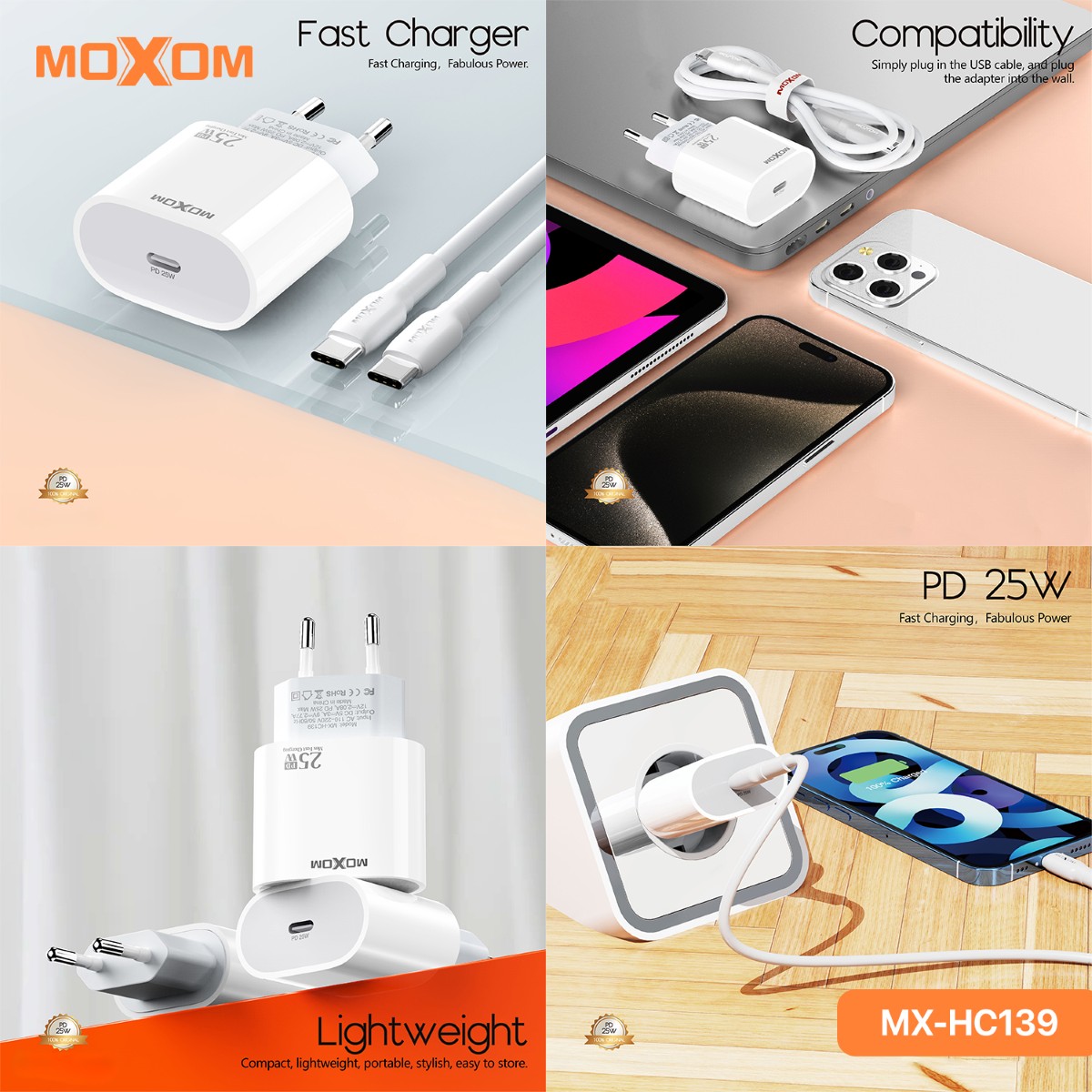 MOXOM MX-HC139 25W PD Charger