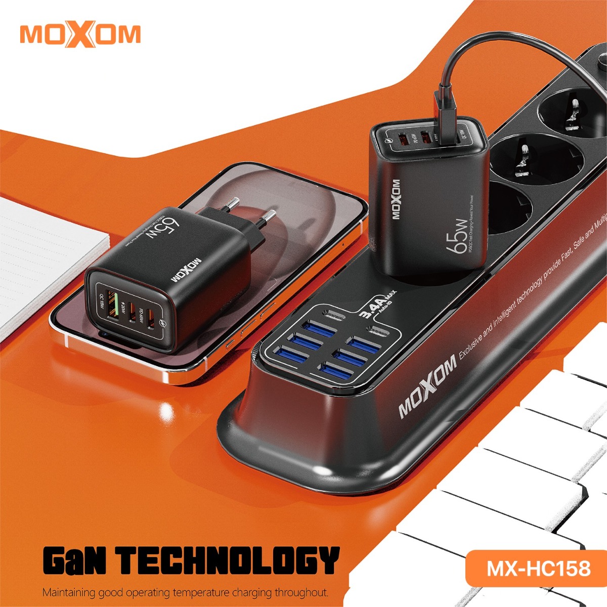 شاحن موكسوم MX-HC158 65W PD